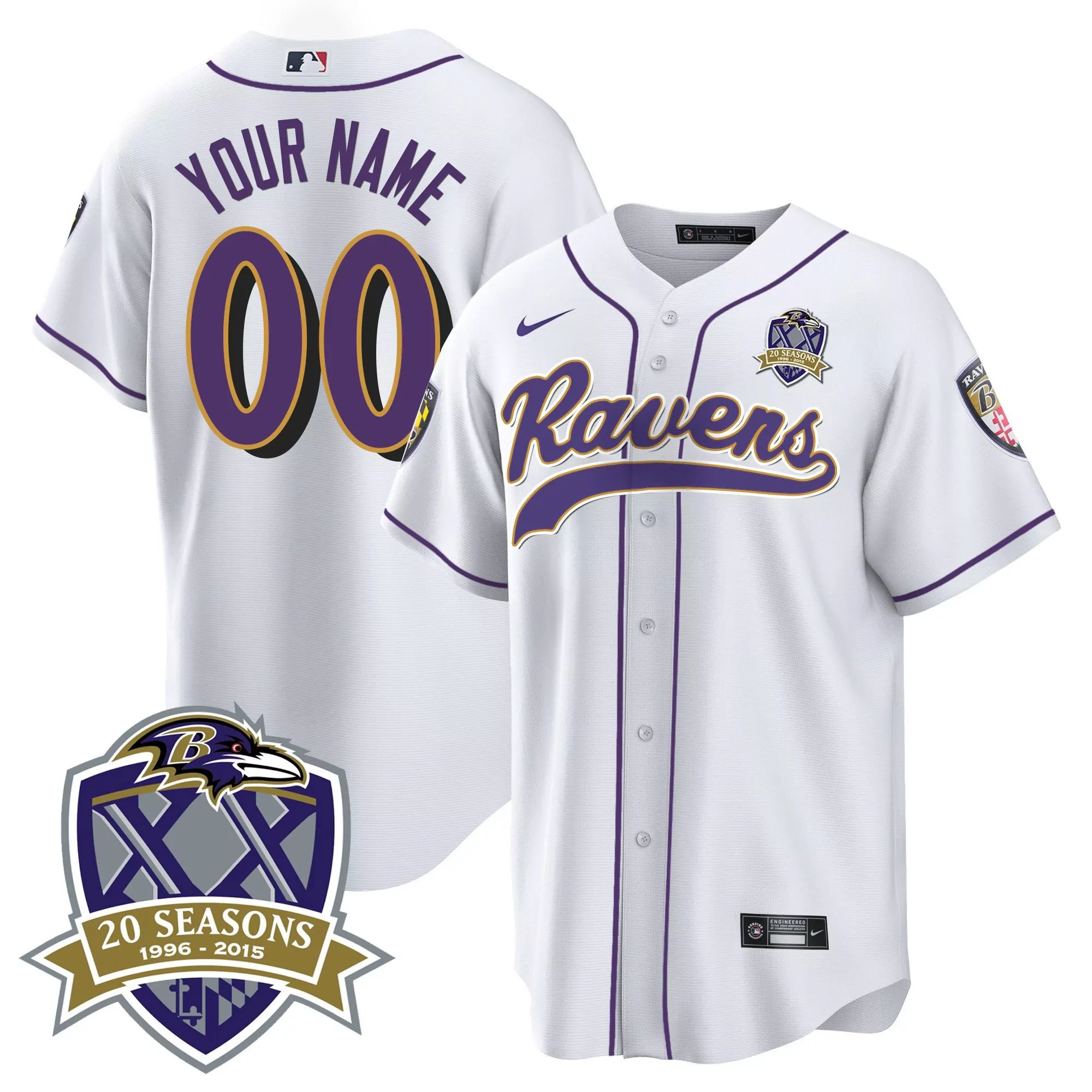 white youth baltimore ravens 2024 maryland flag vapor limited custom jersey v2 all stitched