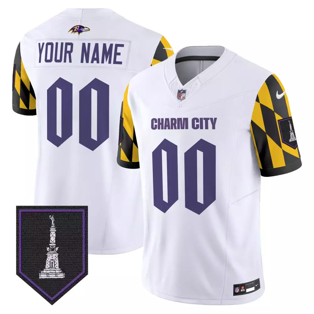 white youth baltimore ravens city edition patch vapor limited custom jersey all stitched