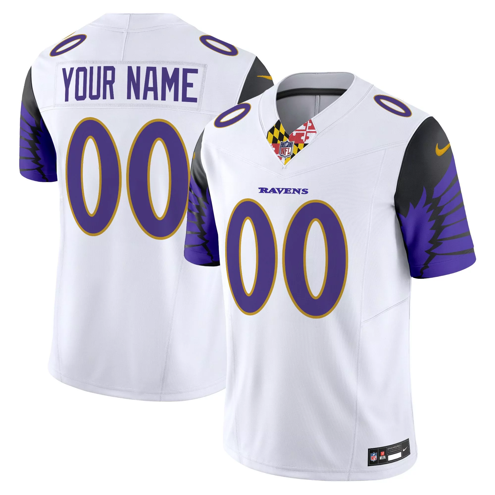 white youth baltimore ravens maryland patch vapor limited custom jersey all stitched