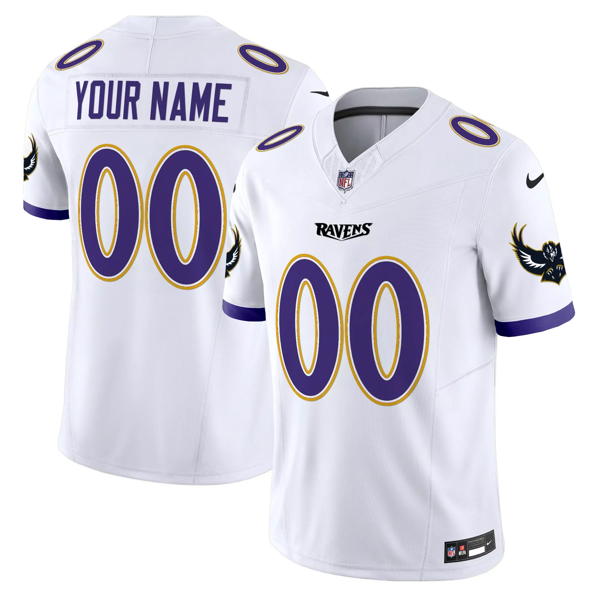 white youth baltimore ravens special vapor limited custom jersey v2 all stitched