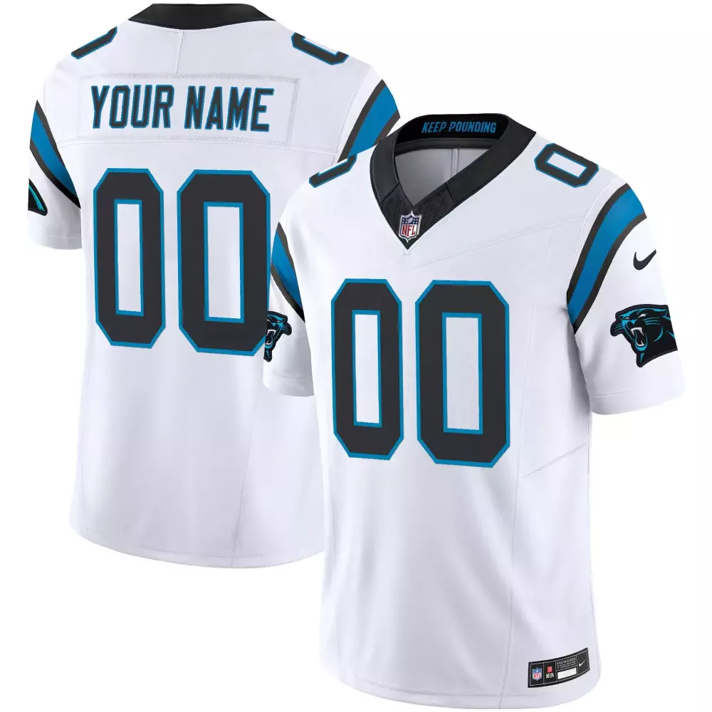 white youth carolina panthers vapor limited cusotm jersey all stitched
