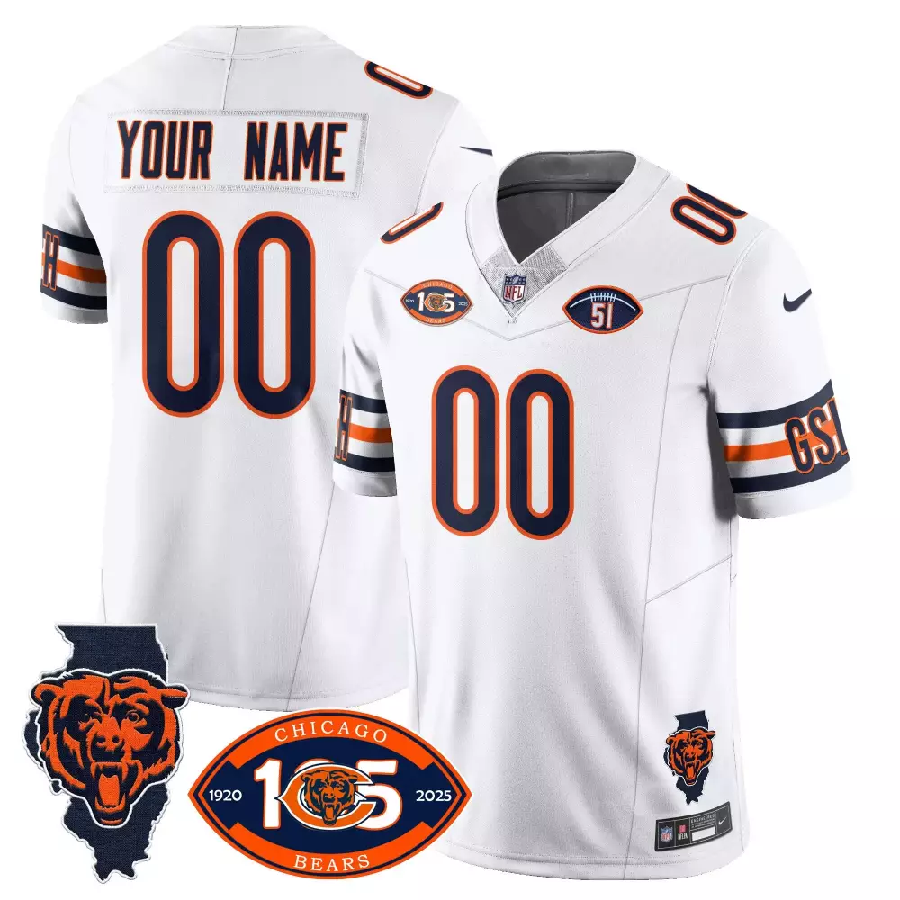 white youth chicago bears 19202025 the chicago bears vapor limited custom jersey all stitched
