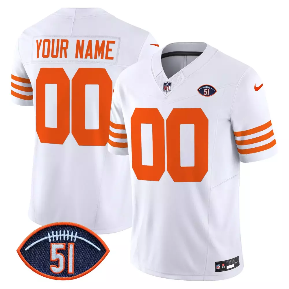 white youth chicago bears dick butkus patch throwback vapor custom jersey all stitched