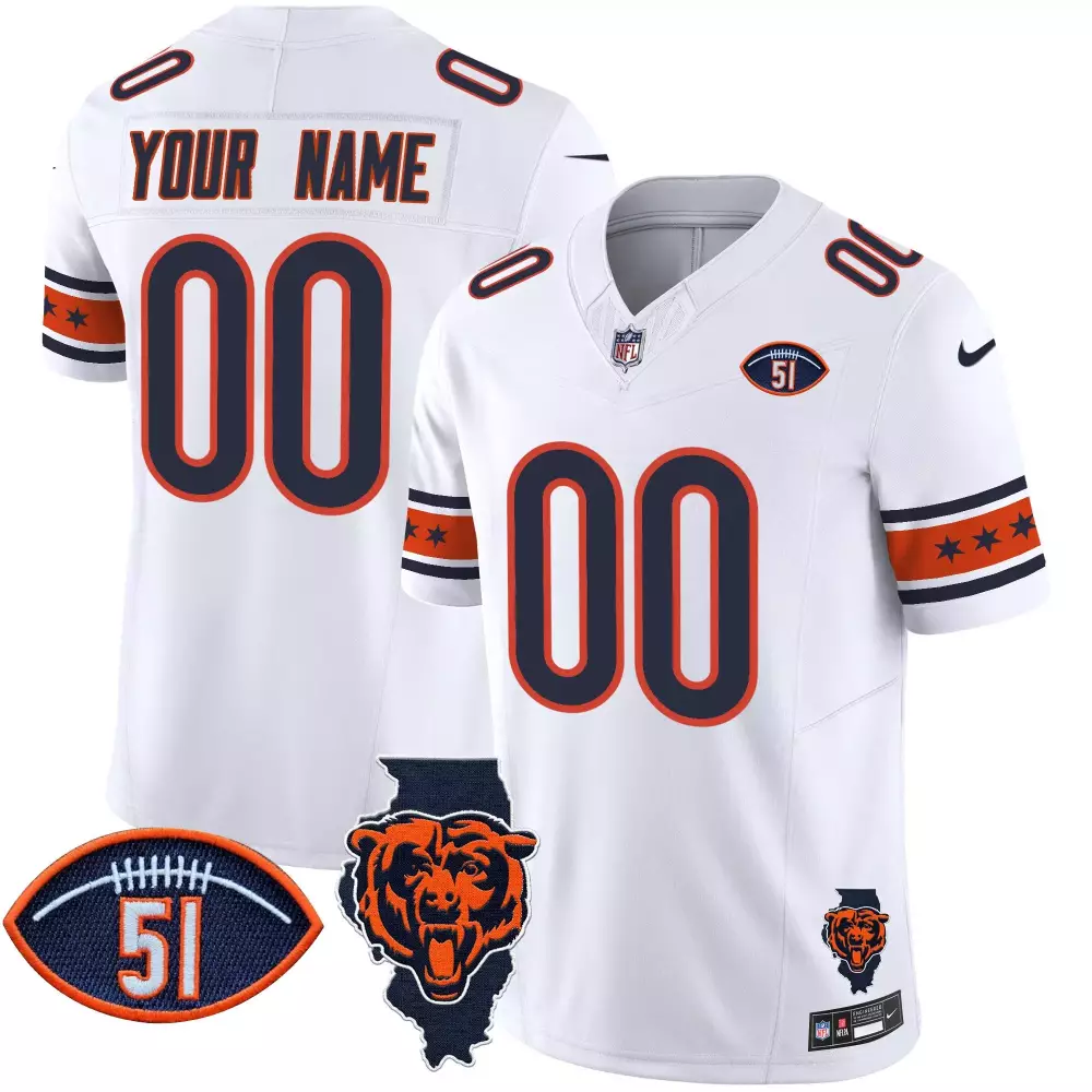 white youth chicago bears dick butkus patch throwback vapor custom jersey all stitched