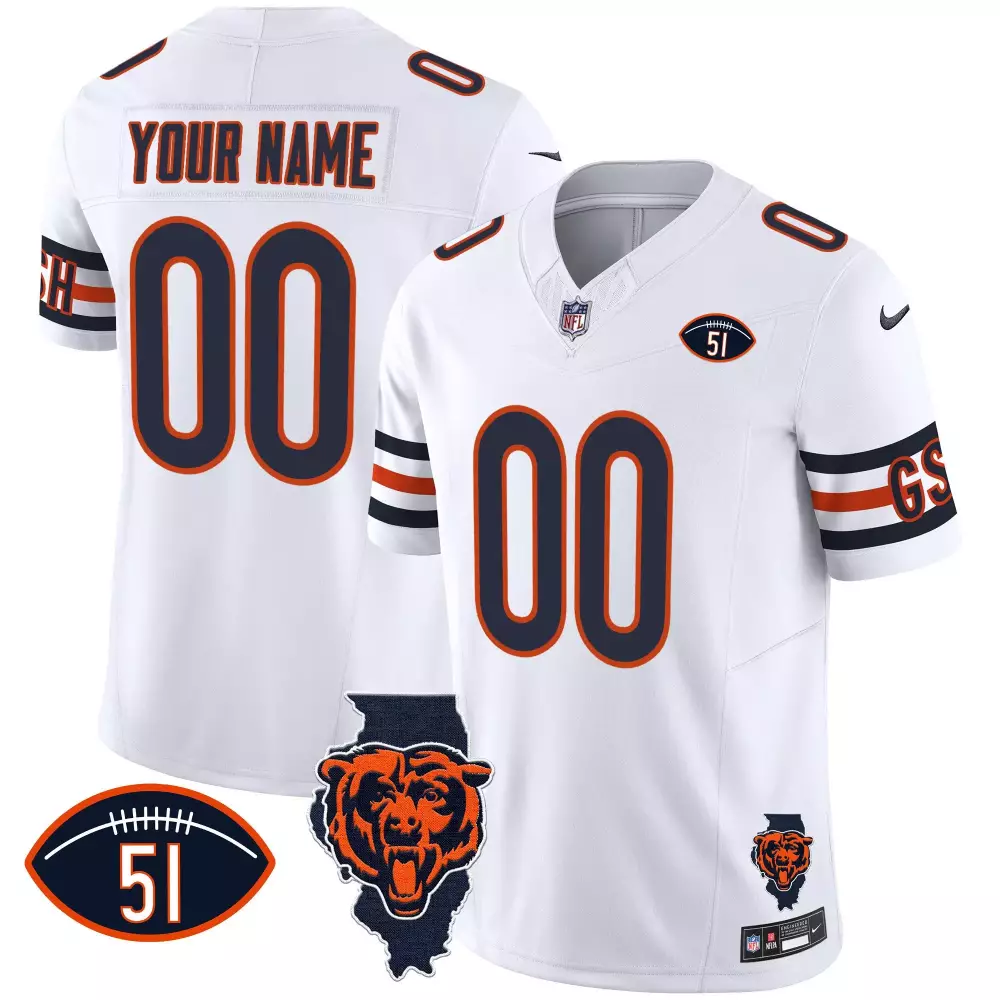 white youth chicago bears dick butkus patch throwback vapor custom jersey all stitched