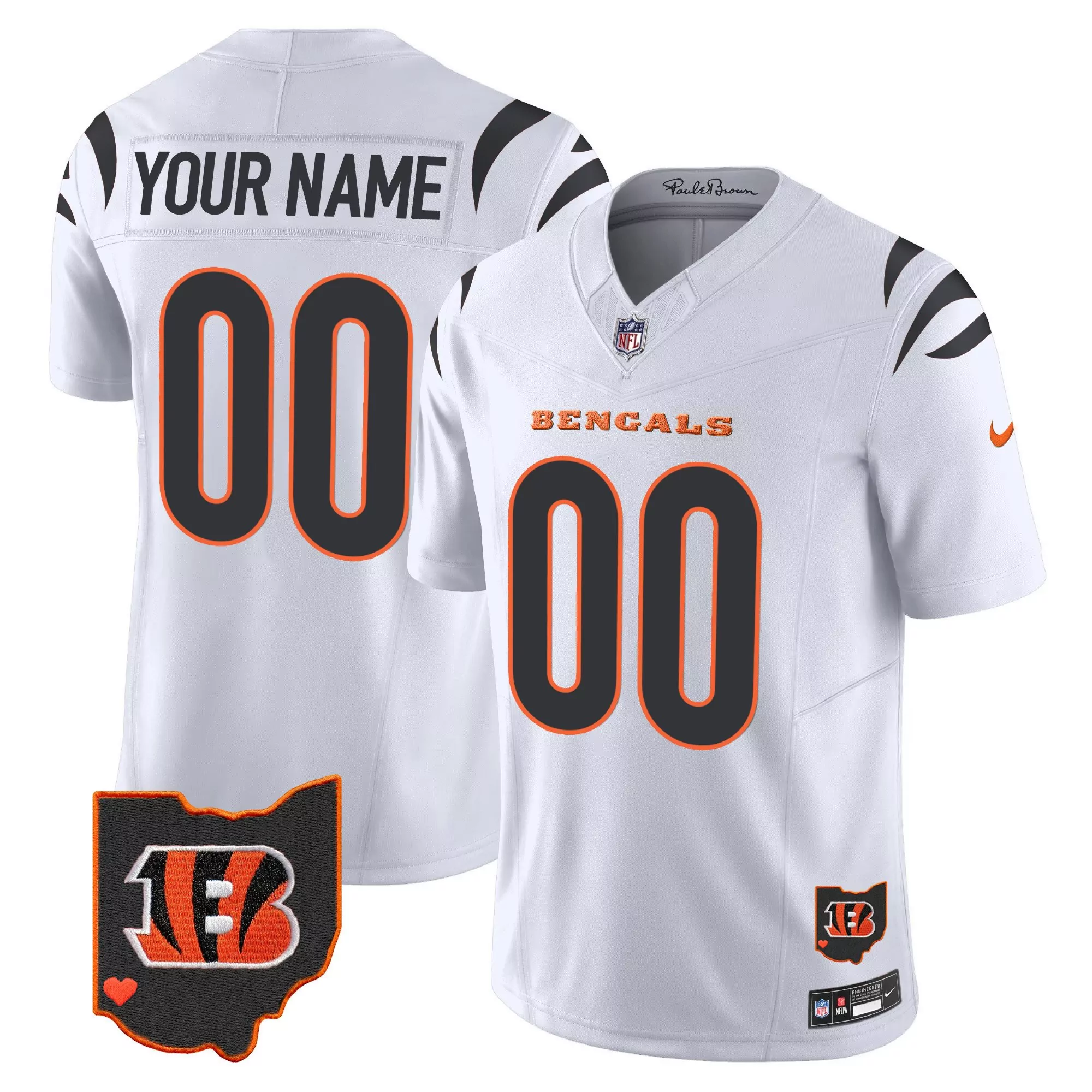 white youth cincinnati bengals ohio patch baseball custom jersey all stitched