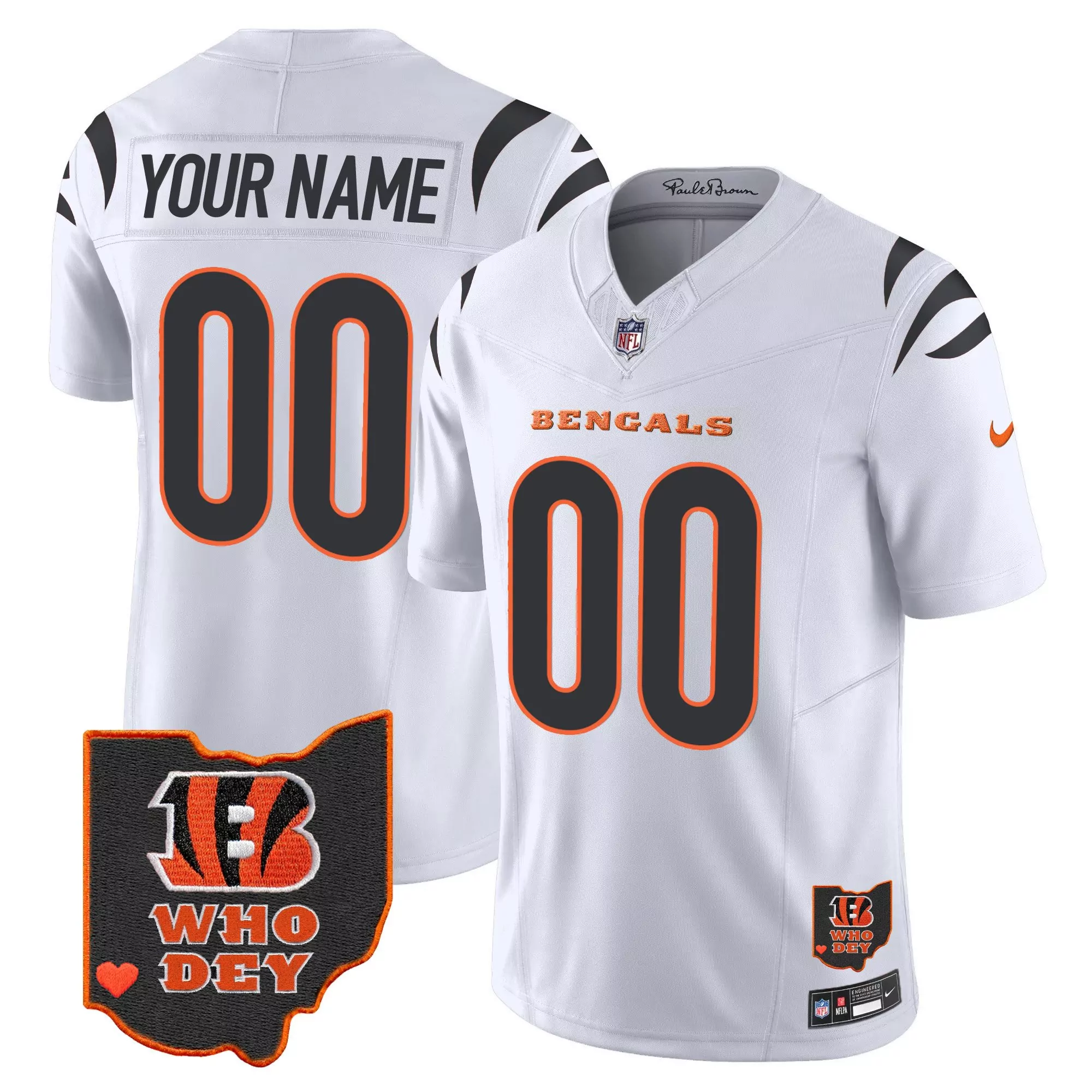 white youth cincinnati bengals ohio patch baseball custom jersey all stitched