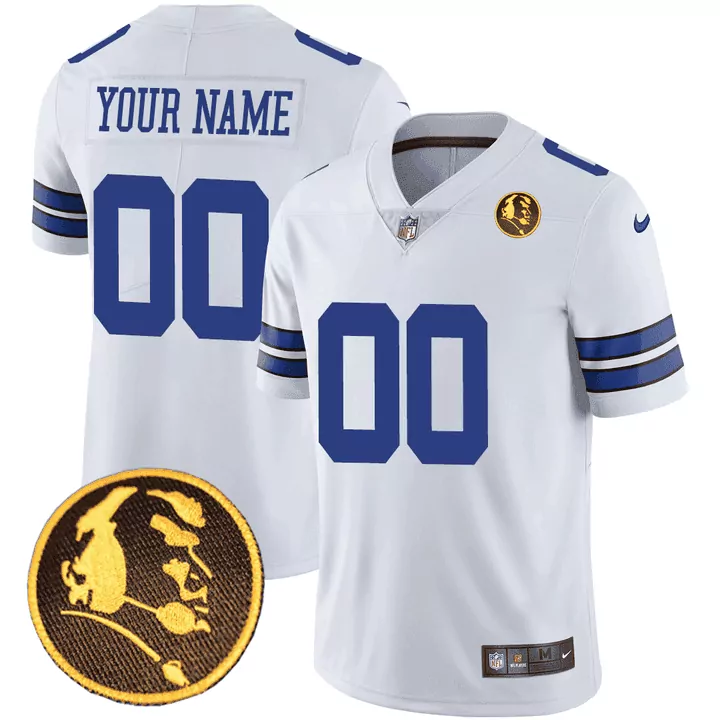 white youth dallas cowboys john madden honoring patch custom jersey all stitched