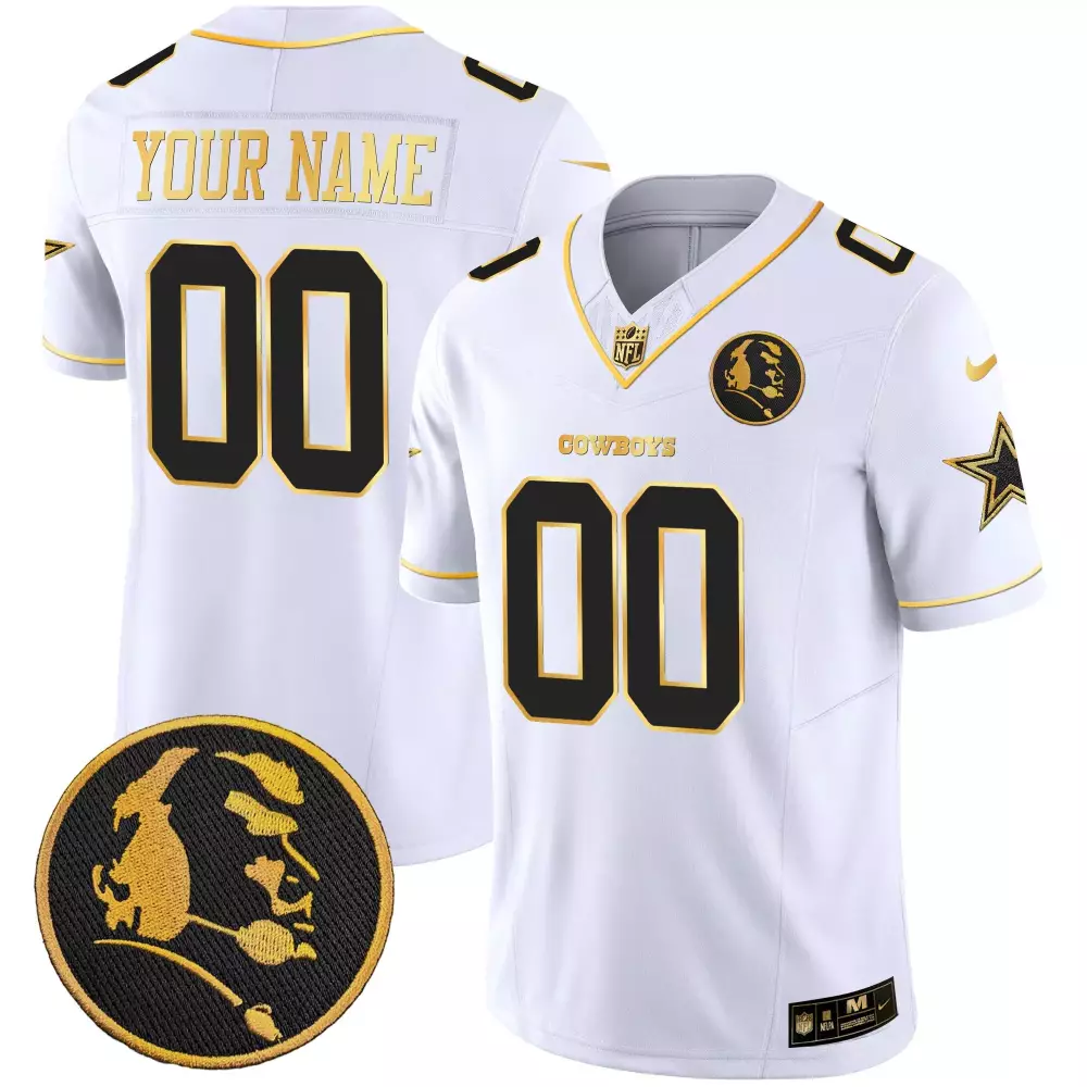 white youth dallas cowboys john madden honoring patch custom jersey all stitched