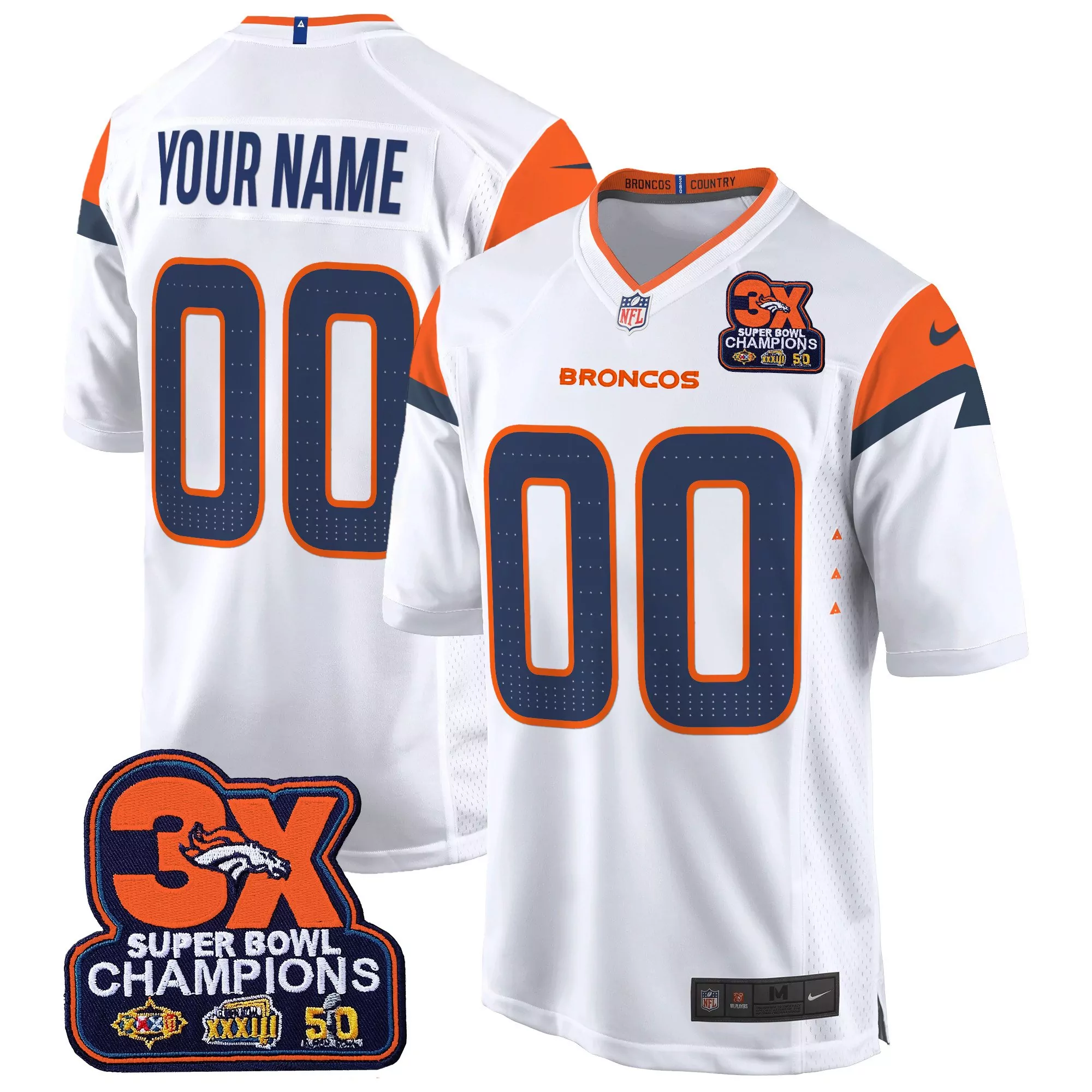 white women denver broncos 3time champions patch vapor limited custom jersey all stitched