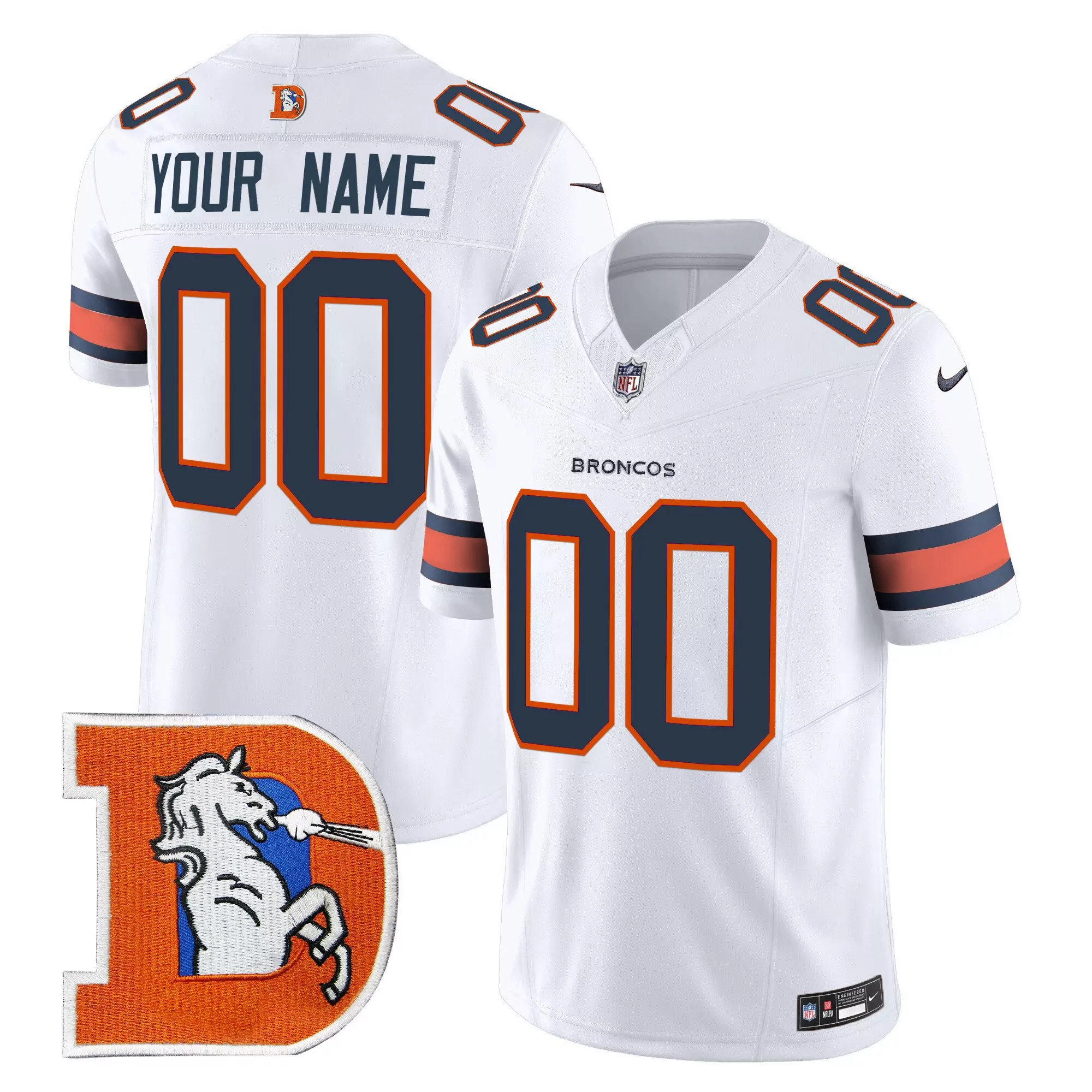 white youth denver broncos throwback vapor limited custom jersey v2 all stitched