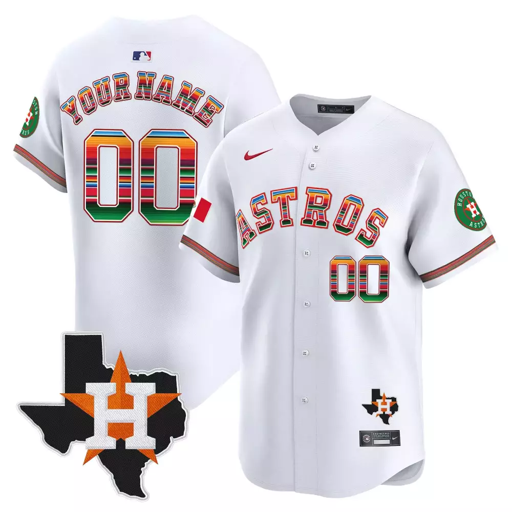 white youth houston astros mexico texas patch vapor premier limited custom jersey all stitched