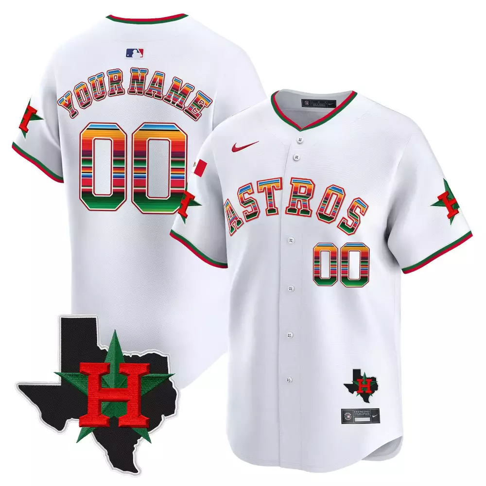 white youth houston astros mexico texas patch vapor premier limited custom jersey all stitched
