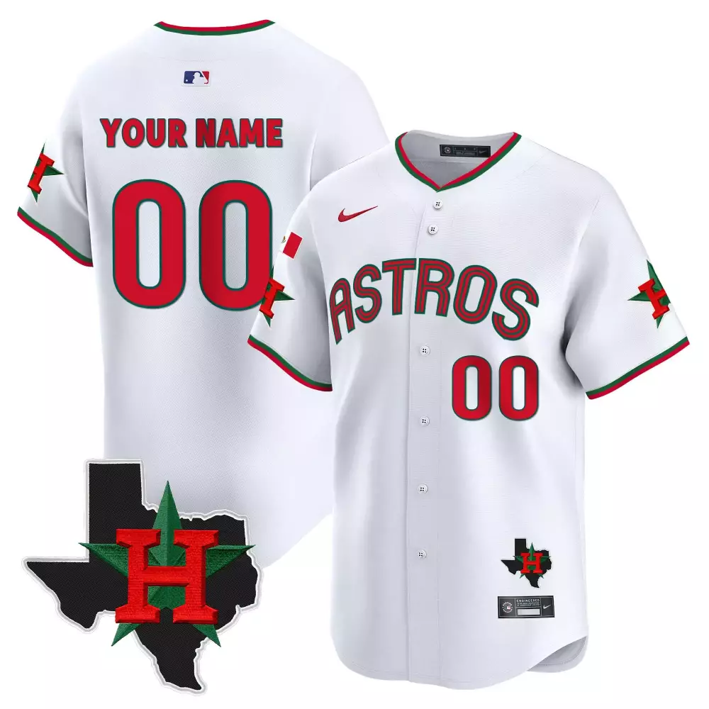 white youth houston astros mexico texas patch vapor premier limited custom jersey all stitched