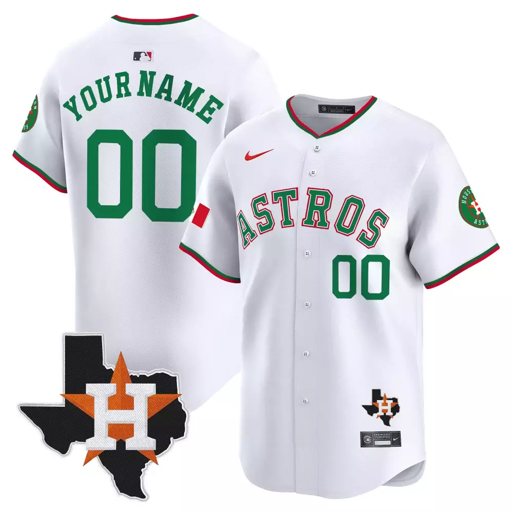 white youth houston astros mexico texas patch vapor premier limited custom jersey all stitched