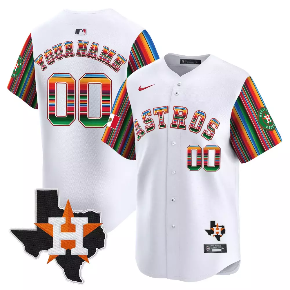 white youth houston astros mexico texas patch vapor premier limited custom jersey all stitched