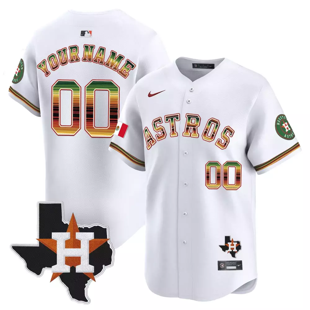 white youth houston astros mexico traditional style vapor premier limited custom jersey all stitched