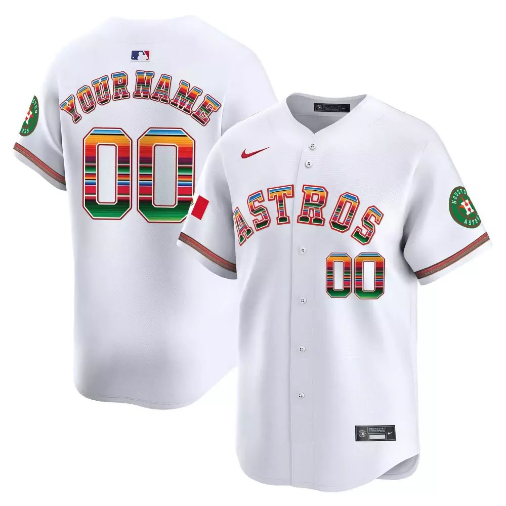white youth houston astros mexico traditional style vapor premier limited custom jersey all stitched