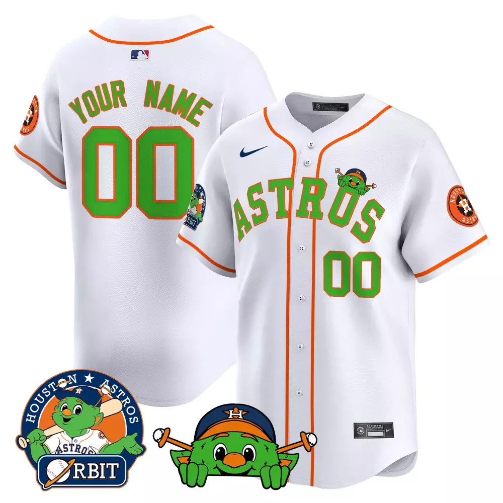 white youth houston astros orbit patch vapor premier limited custom jersey v3 all stitched
