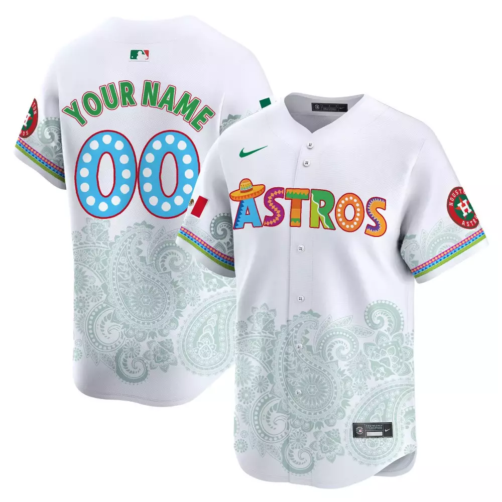 Youth Houston Astros Paisley Mexico Vapor Premier Custom Jersey V5 | Printed | Limited Edition Fan Gear | For Men, Women & Youth