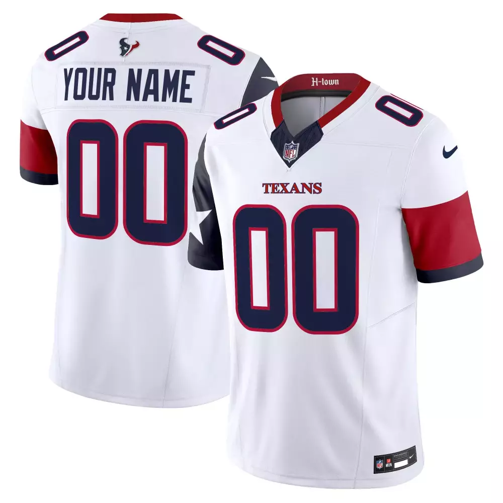 white youth houston texans 2024 texas patch vapor limited custom jersey all stitched