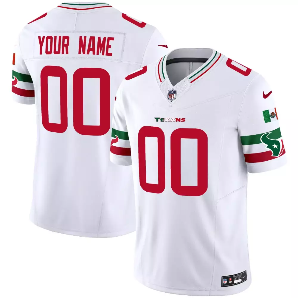 white youth houston texans hand sign throwing up the h vapor custom jersey all stitched