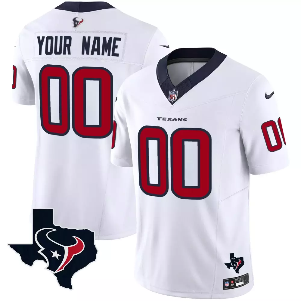 white youth houston texans hand sign throwing up the h vapor custom jersey all stitched