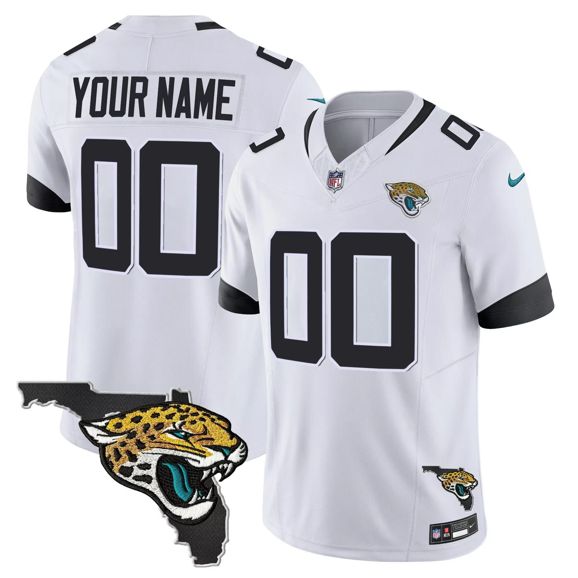 white youth jacksonville jaguars custom jersey collection all stitched