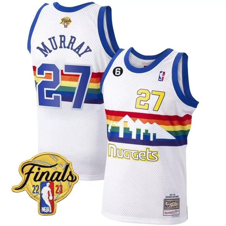 white youth jamal murray denver nuggets nba finals patch jersey collection all stitched 1