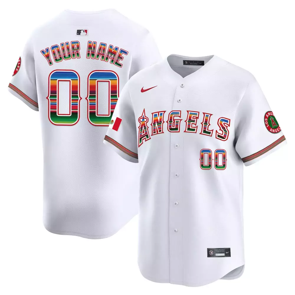 white youth los angeles angels mexico vapor premier limited custom jersey all stitched