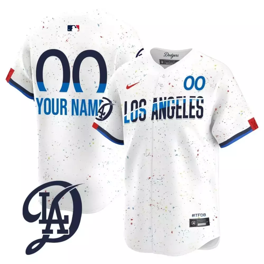 Youth White Dodgers 2024 City Connect Limited Custom Jersey | All Stitched Fan Gear | For Men, Women & Youth