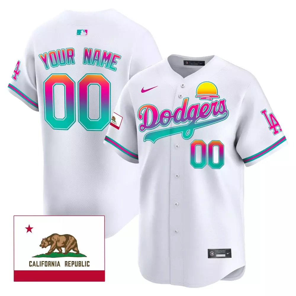 Youth White Dodgers 2024 City Connect Limited Custom Jersey | All Stitched Fan Gear | For Men, Women & Youth