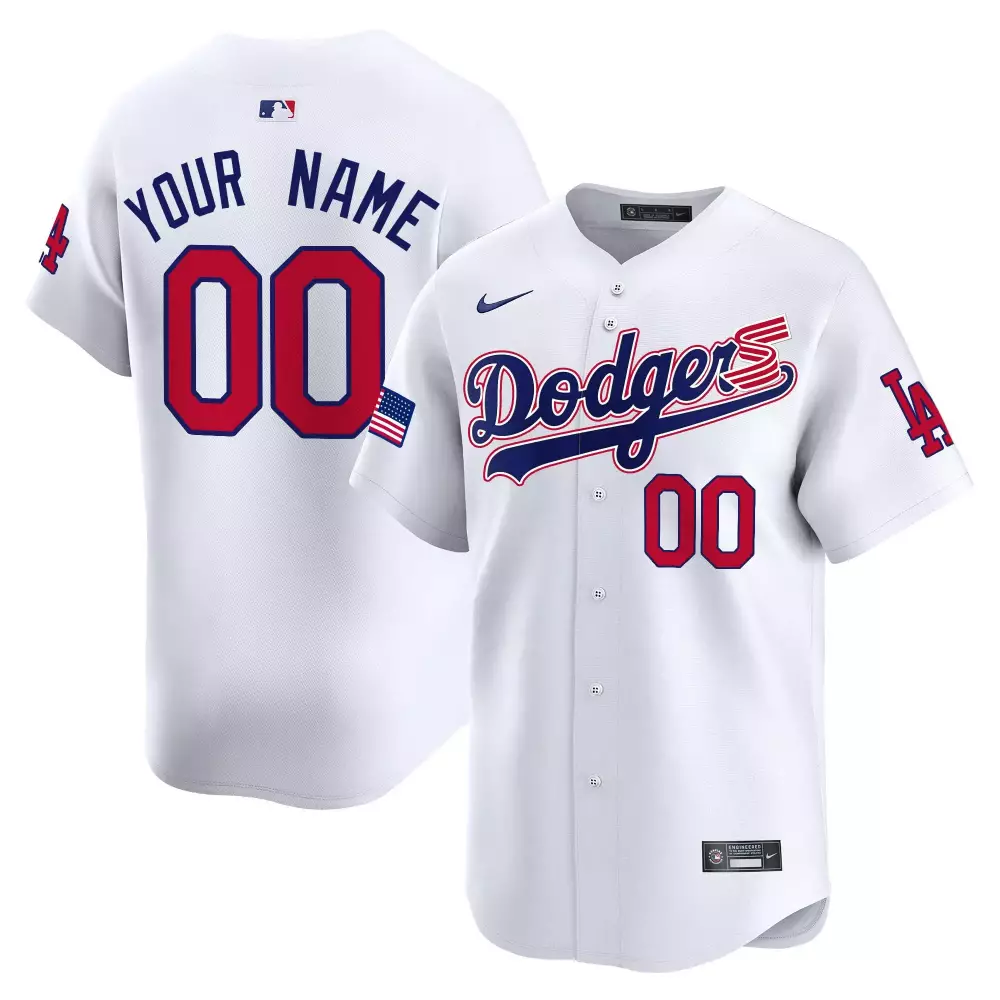Youth White Dodgers 2024 City Connect Limited Custom Jersey | All Stitched Fan Gear | For Men, Women & Youth