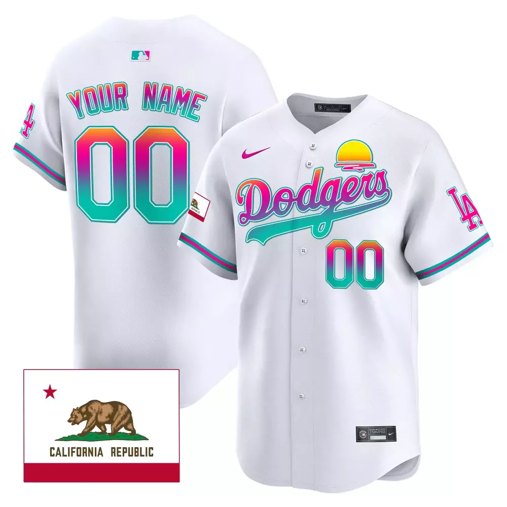 Youth White Dodgers 2024 City Connect Limited Custom Jersey | All Stitched Fan Gear | For Men, Women & Youth