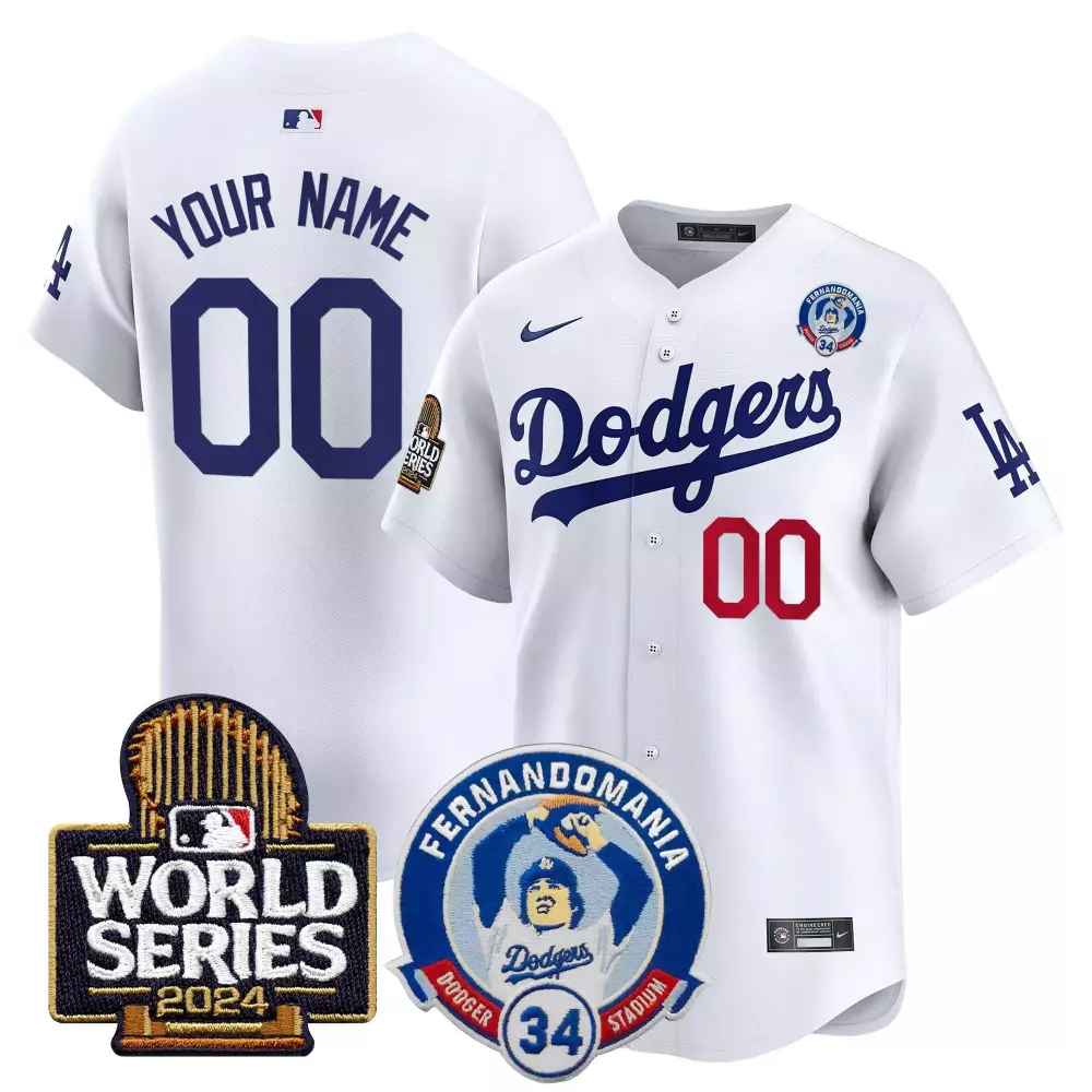 Los Angeles Dodgers Gold Trim Flex Base Jersey | All Stitched Custom Design | For Men, Women & Youth