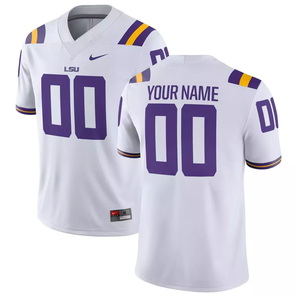 white youth lsu tigers custom jersey all stitched