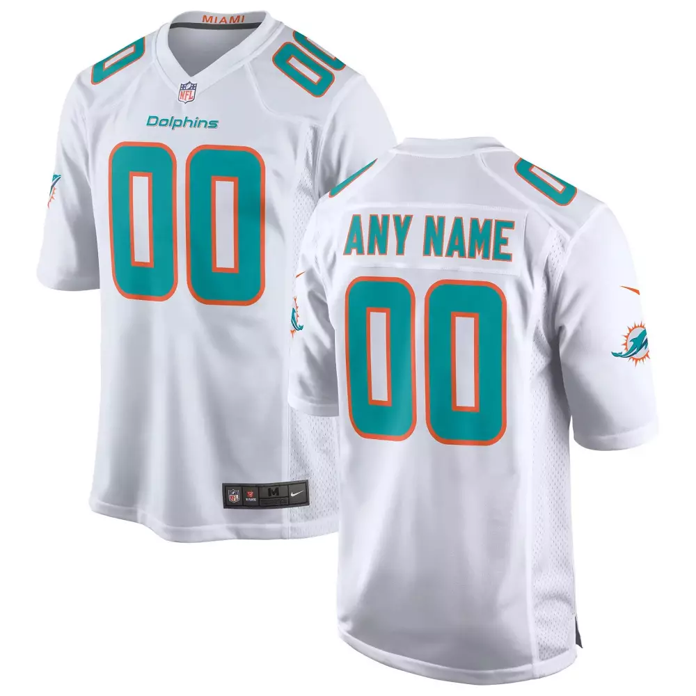 white youth miami dolphins custom jersey all stitched