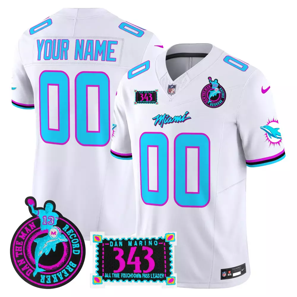 white youth miami dolphins custom jersey all stitched