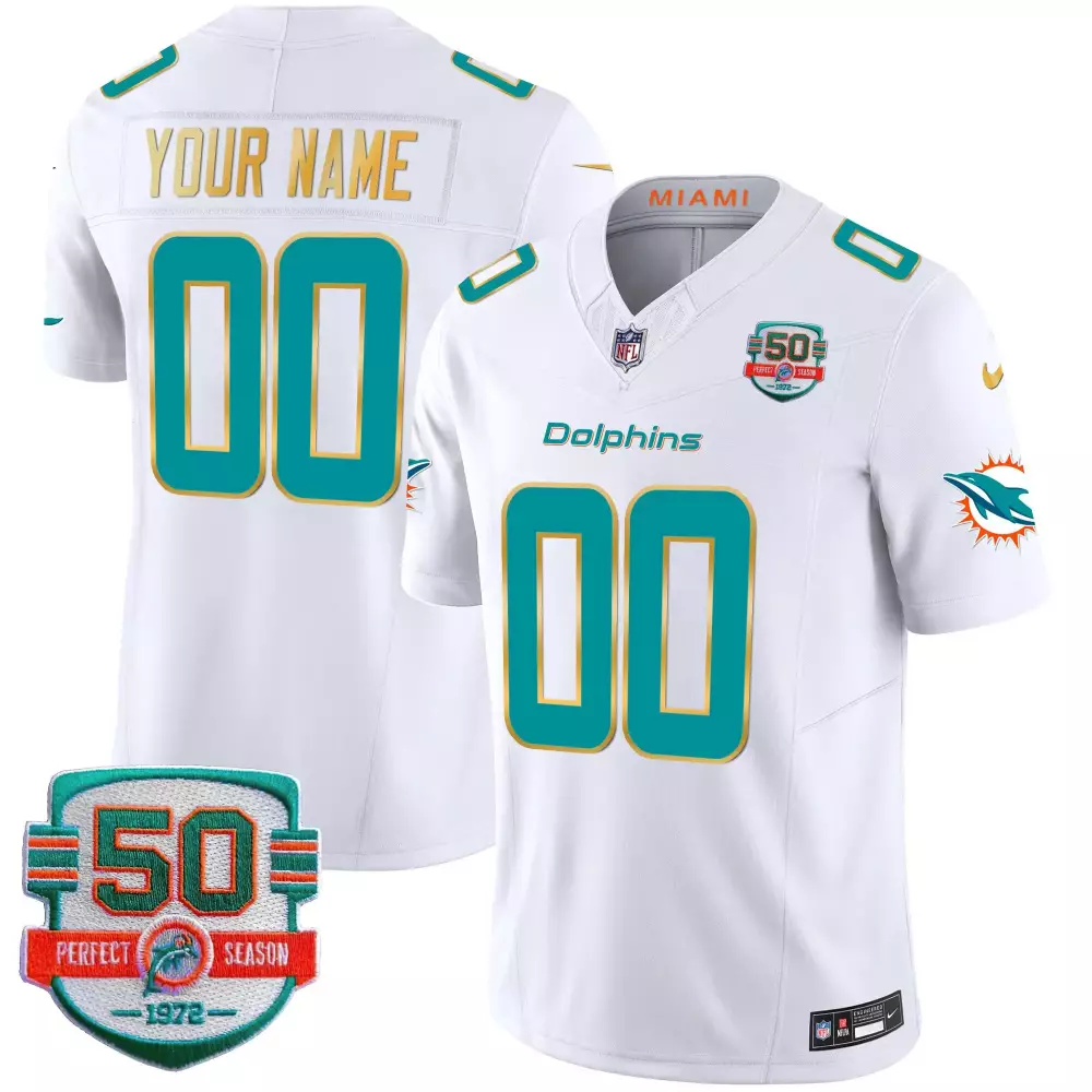 white youth miami dolphins custom jersey all stitched
