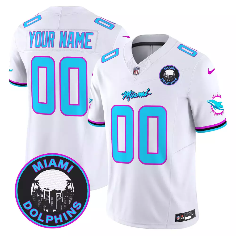 white youth miami dolphins miami vice vapor limited custom jersey v3 all stitched