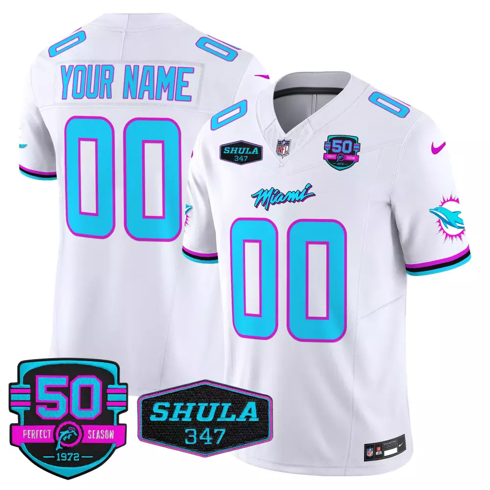 white youth miami dolphins miami vice vapor limited custom jersey v3 all stitched