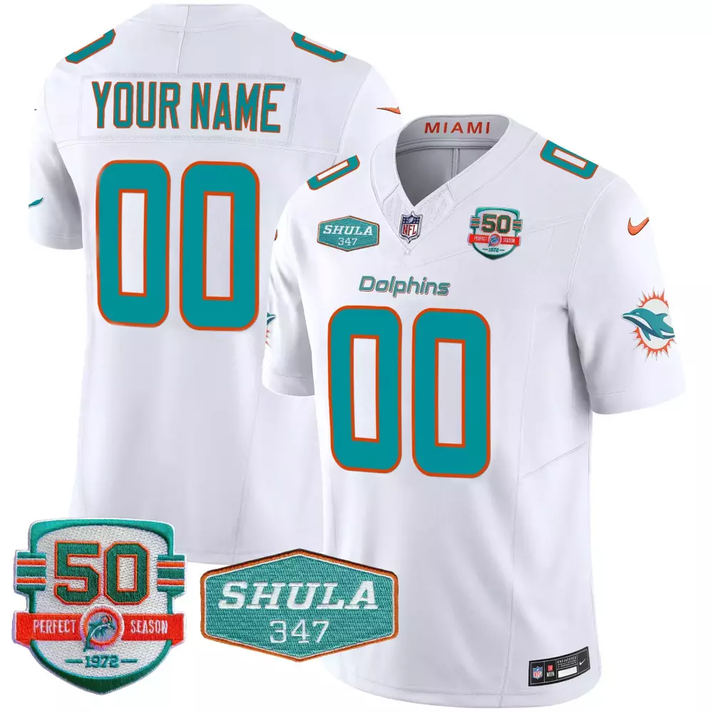 white youth miami dolphins miami vice vapor limited custom jersey v3 all stitched