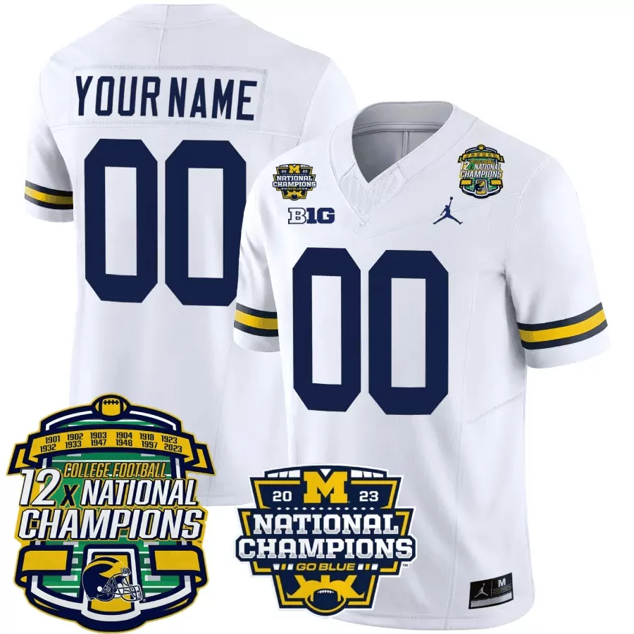 white youth michigan wolverines 1000 wins rose bowl patch special custom jersey all stitched