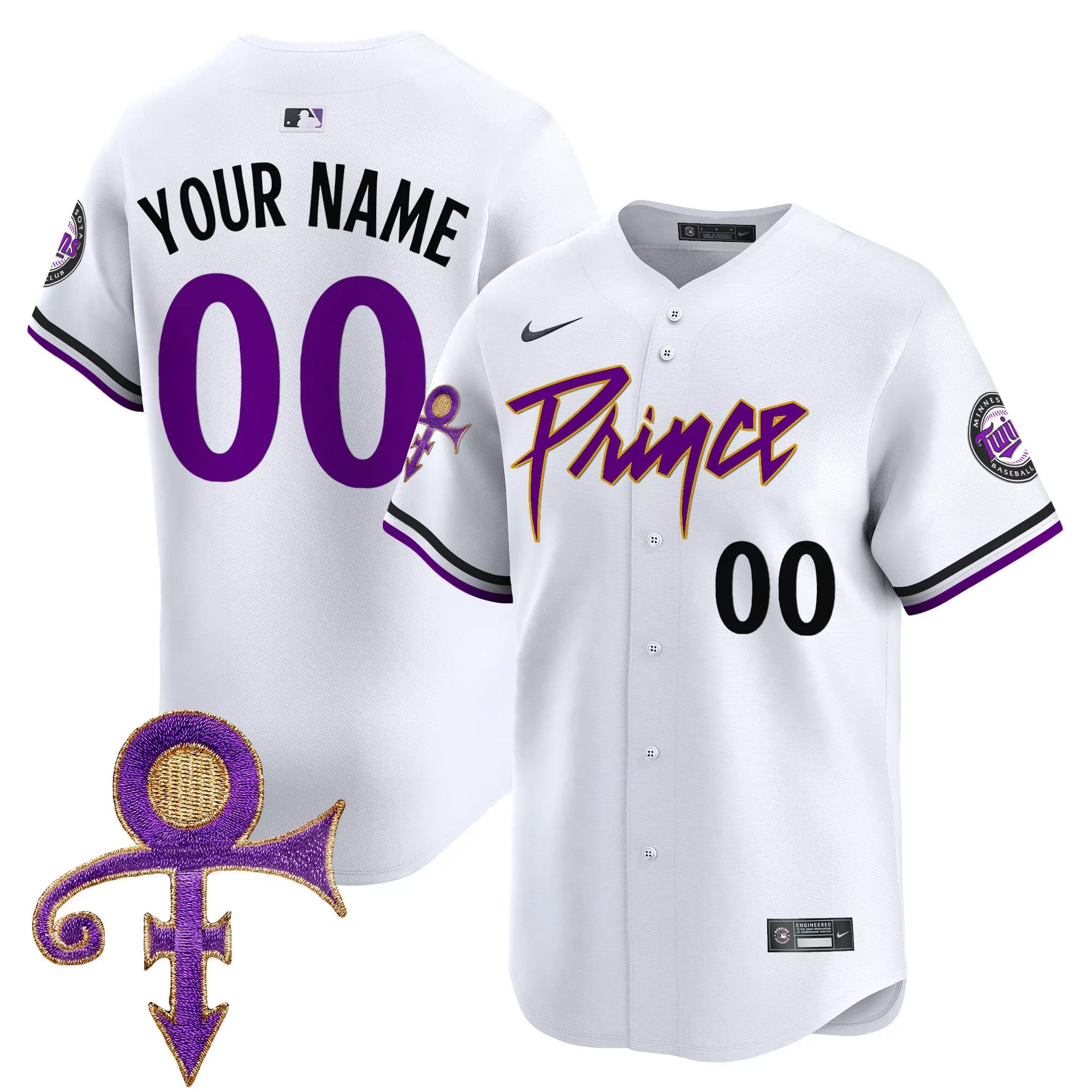 white youth minnesota twins prince patch vapor premier limited custom jersey v4 all stitched