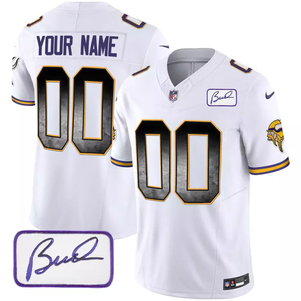 white youth minnesota vikings bud grant minnesota patch classic limited custom jersey all stitched