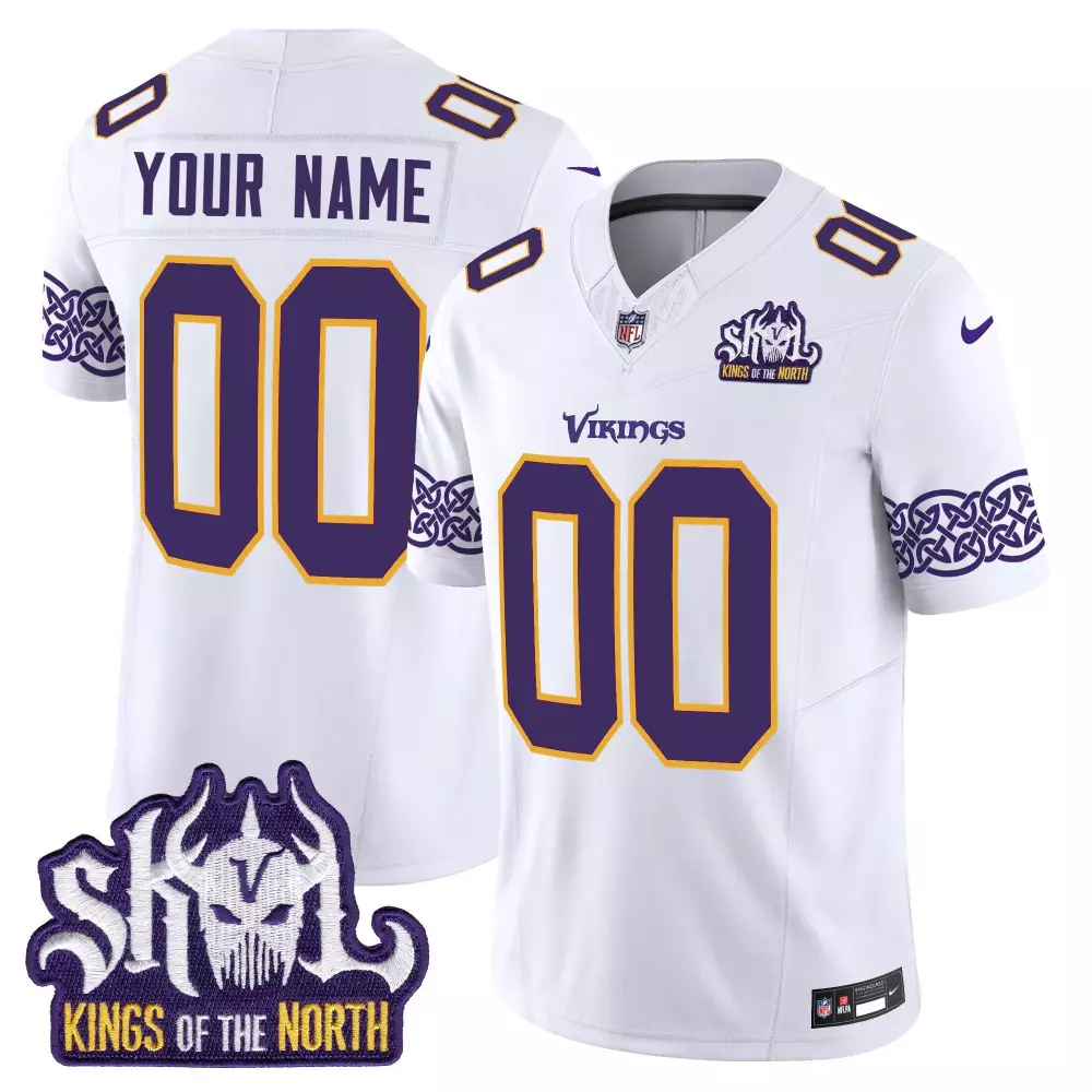 white youth minnesota vikings honor bud grant minnesota map patch limited custom jersey all stitched