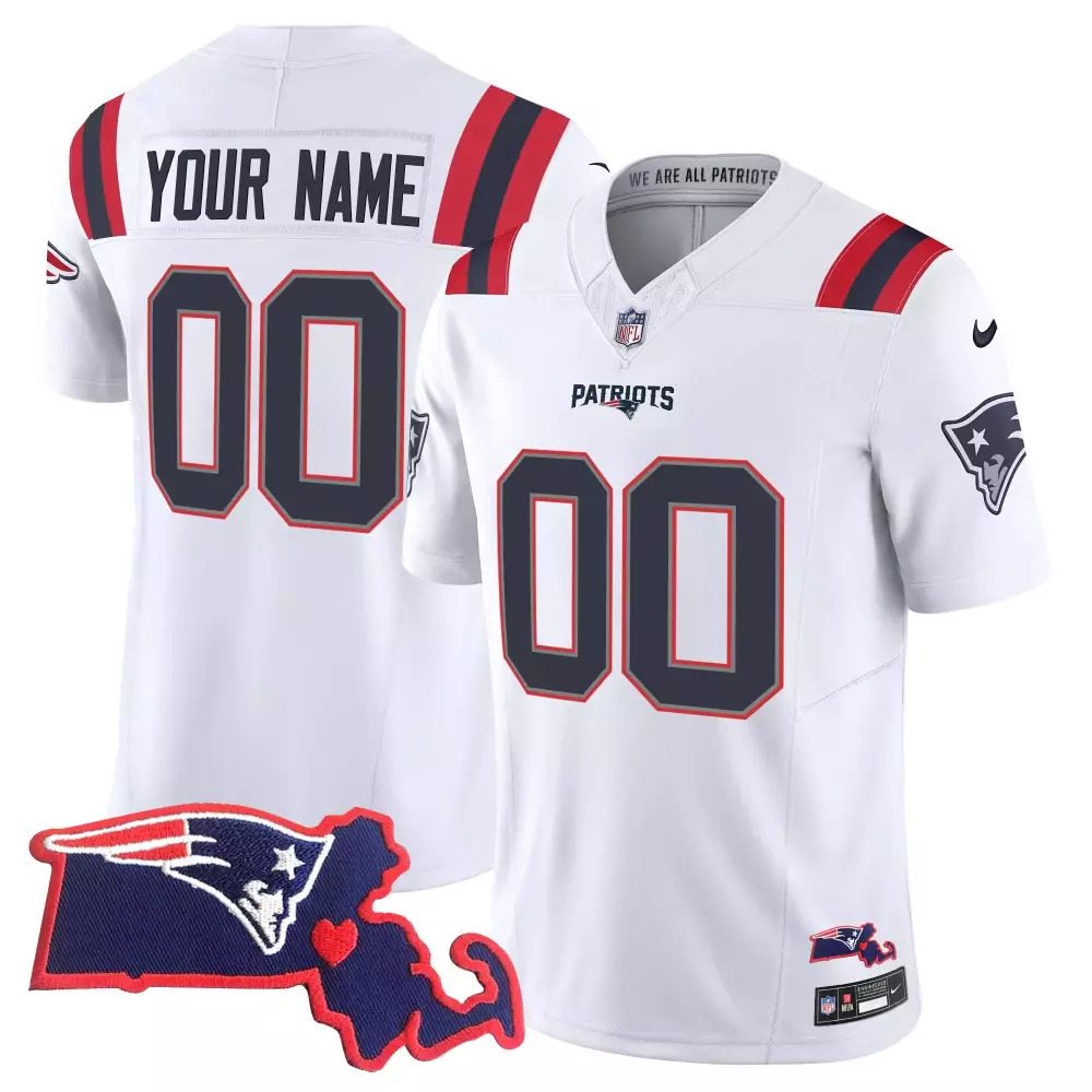 white youth new england patriots bill belichick 6x champions patch vapor custom jersey all stitched