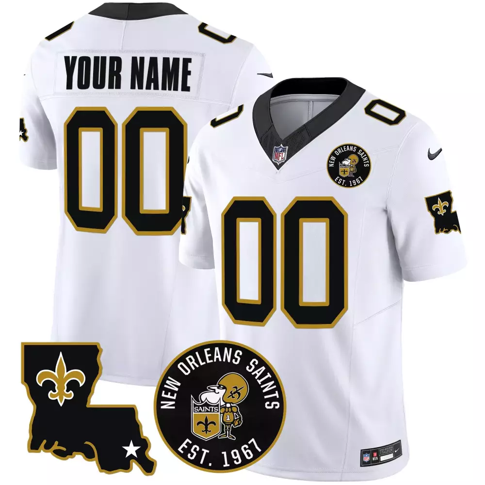 white youth new orleans saints 1987 legacy vapor custom jersey v2 all stitched