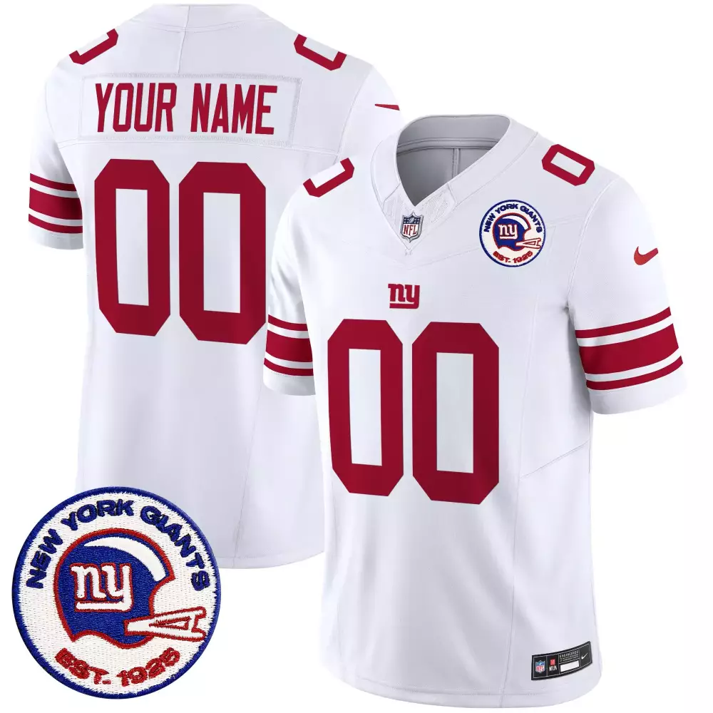 New York Giants Est 1925 White Men's Vapor Limited Custom Jersey | Stitched | Fan Gear for Men, Women & Youth