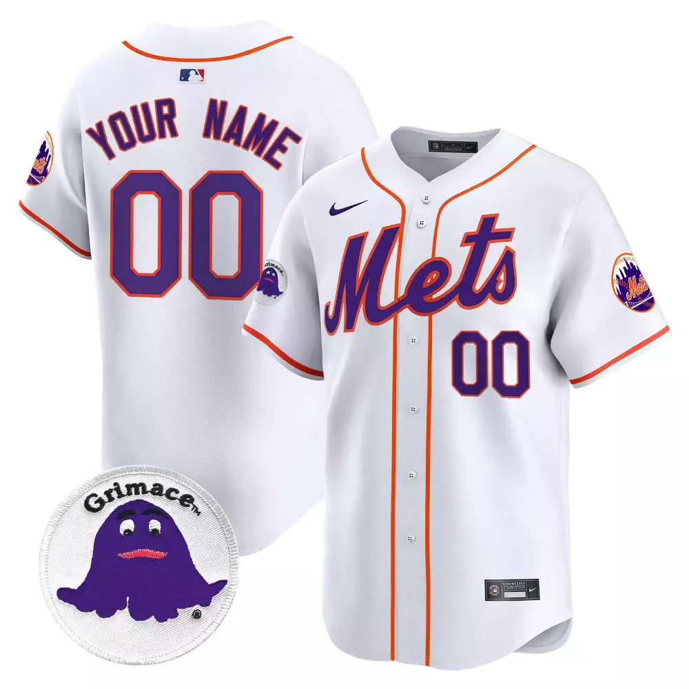 white youth new york mets grimace vapor premier limited custom jersey all stitched